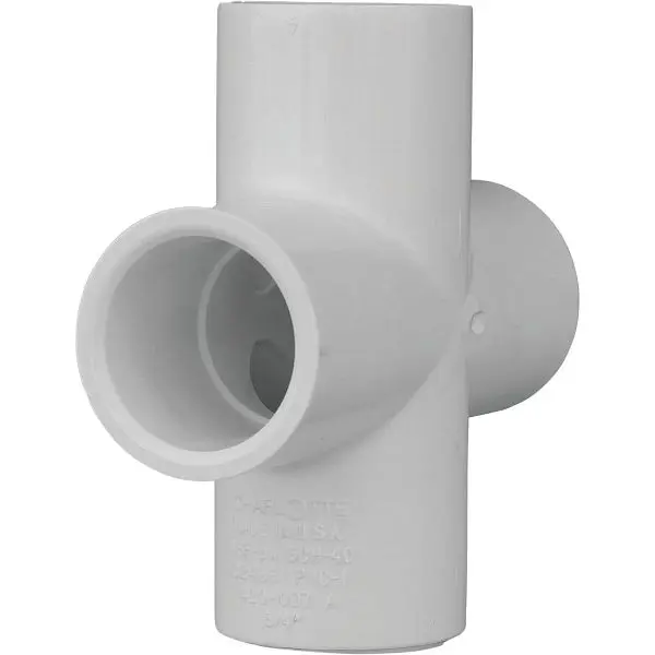 Charlotte Rapid Pipe Schedule 40 3/4 Inch PVC Pipe Cross, PVC 02410 0600HA Charlotte Pipe