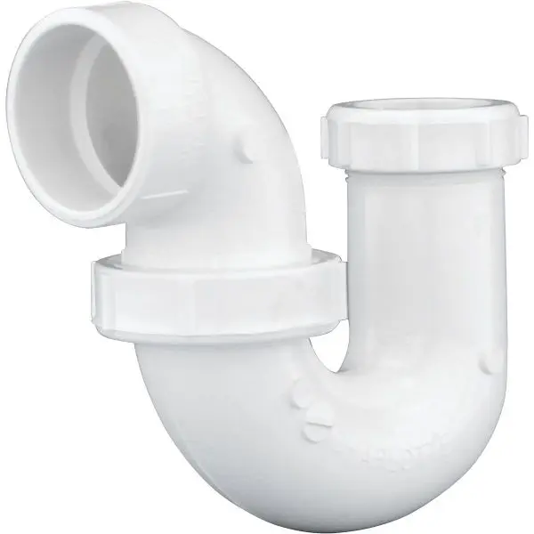 Charlotte Ribbed Pipe 1-1/2 Inch, 1-1/4 Inch White PVC P-Trap, PVC 00711W 0600HA Charlotte Pipe