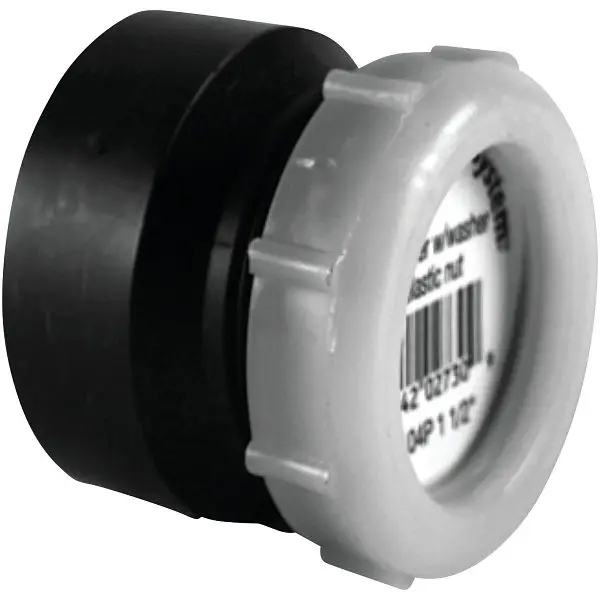 Charlotte Rugged Pipe 1-1/2 Inch x 1-1/2 Inch HUB x Tubular Black ABS Waste Modifyer, ABS 00104P 0800HA Charlotte Pipe