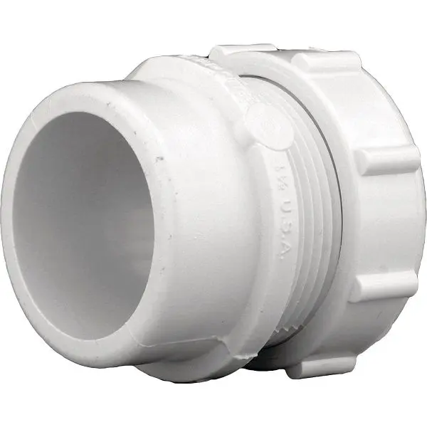 Charlotte Shielded Pipe 1-1/2 Inch x 1-1/2 Inch or 1-1/4 Inch SPG x Tubular PVC Waste Modifyer, PVC 00103R 0600HA Charlott...