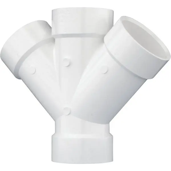 Charlotte Sleek Pipe 3 Inch Schedule 40 DWV PVC Double Wye, PVC 00611 1000HA Charlotte Pipe