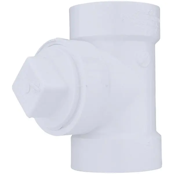 Charlotte Sleek Pipe 2 Inch Test PVC Tee Hex Plug, PVC 00444X 0800HA Charlotte Pipe