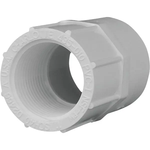 Charlotte Standard Pipe Female Schedule 40 1 Inch PVC Modifyer, PVC 02101 1000HA Charlotte Pipe