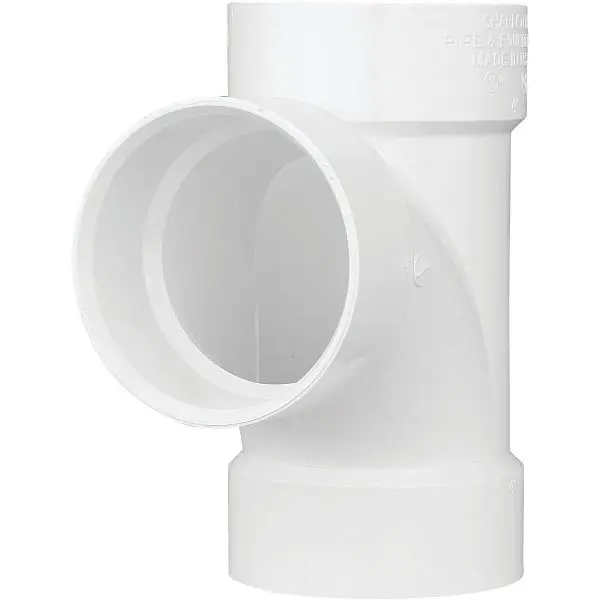 Charlotte Standard Pipe 4 Inch Schedule 40 Sanitary PVC Tee, PVC 00400 1400HA Charlotte Pipe