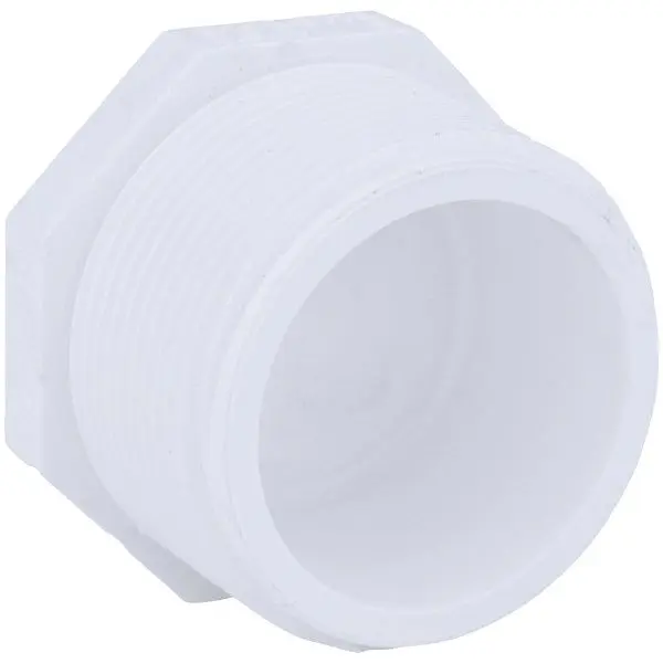 Charlotte Waterproof Pipe Threaded Schedule 40 DWV 1-1/2 Inch MIP PVC Plug, PVC 02113 1400HA Charlotte Pipe