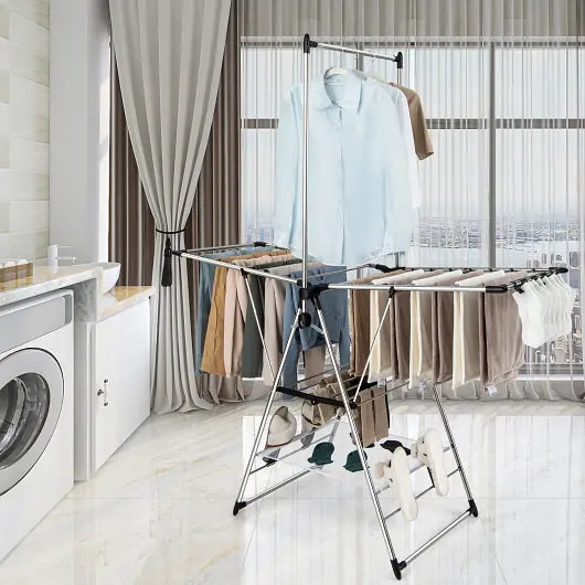 Costway Clothes Drying Rack 6, Level Adjustable Height, JZ10188