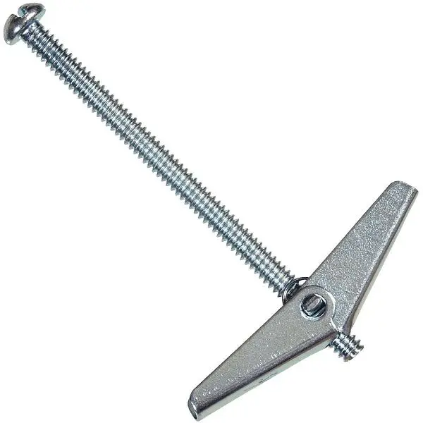 HILLMAN 3/16 Inch Round Head 3 Inch L Toggle Bolt Hollow Wall Anchor, 50 pieces, 370054