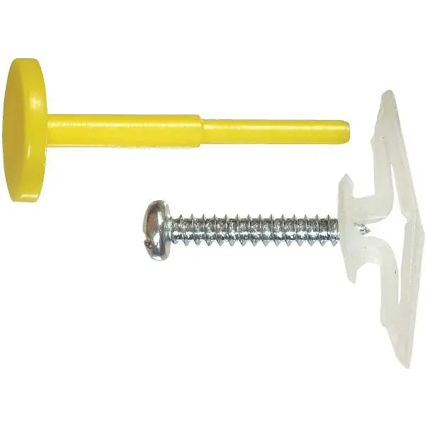 HILLMAN Eco-Friendly 5/8 Inch Large Yellow Plastic Pop Toggle Drop- Anchor, 2 pieces, 5106