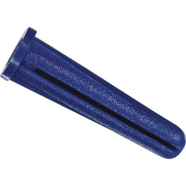 HILLMAN Glow #14 - #16 Thread x 1-1/2 Inch Blue Conical Plastic Wedge Anchor, 20 pieces, 41406