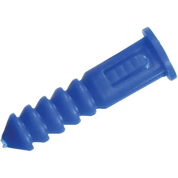 HILLMAN Proven Anchor Center #8 - #10 - #12 Thread Blue Ribbed Plastic Anchor Kit, 373517