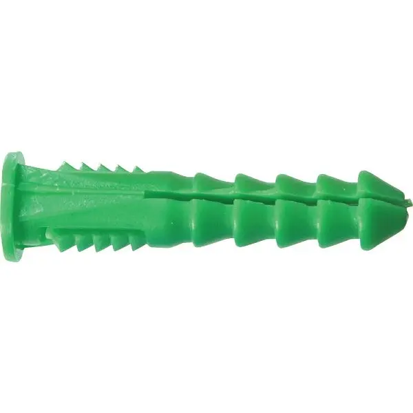 HILLMAN Ribbed #12 - #14 - #16 Thread x 1-1/2 Inch Green Ribbed Plastic Molly Bolt, 50 pieces, 370332