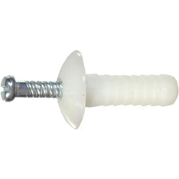 HILLMAN Smooth-Operating 1/4 Inch x 2 Inch Nylon Truss Hammer Drive Anchor, 100 pieces, 370567