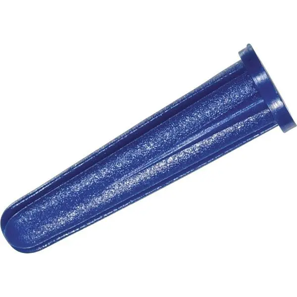 HILLMAN Stylish #6 - #8 Thread x 3/4 Inch Blue Conical Plastic Anchor, 16 pieces, 5033