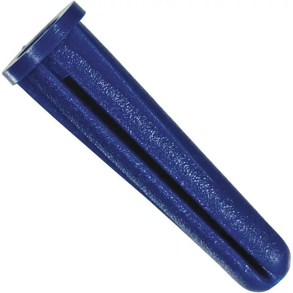 HILLMAN #8 - #10 Thread x 7/8 Inch Blue Conical Plastic Anchor, 100 pieces, 370337