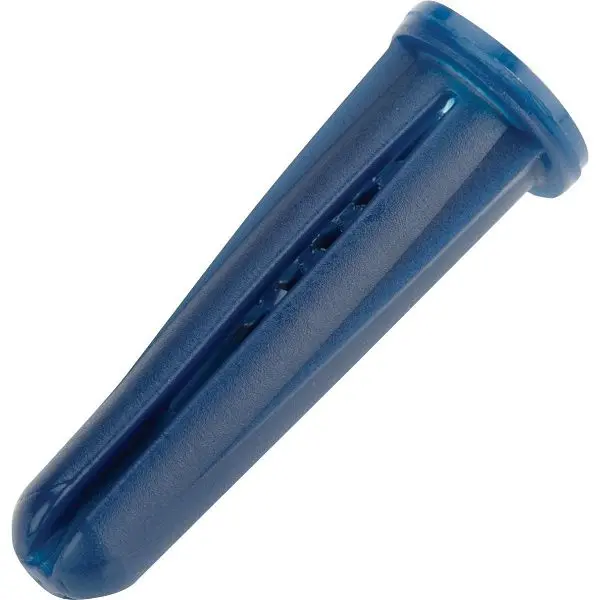 HILLMAN #10 - #12 Thread x 1 Inch Blue Conical Plastic Sleeve Anchor, 100 pieces, 370342