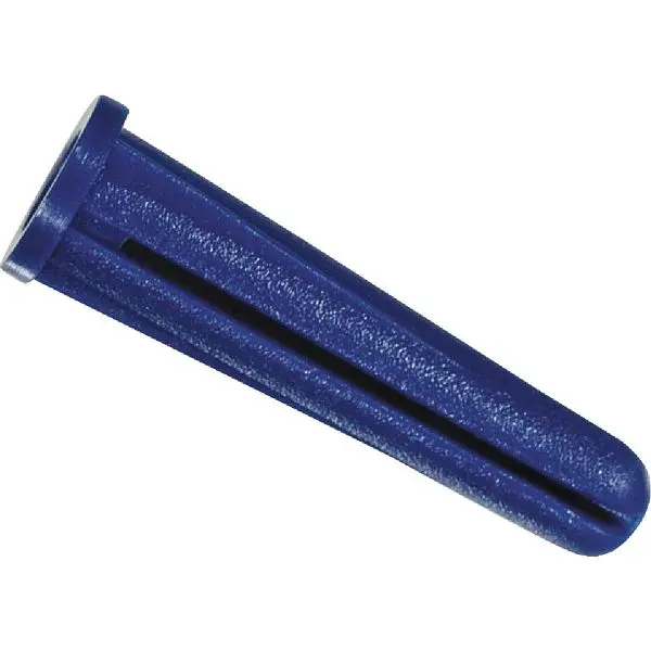 HILLMAN #8 - #10 Thread x 7/8 Inch Blue Conical Plastic Masonry Anchor, 50 pieces, 41402
