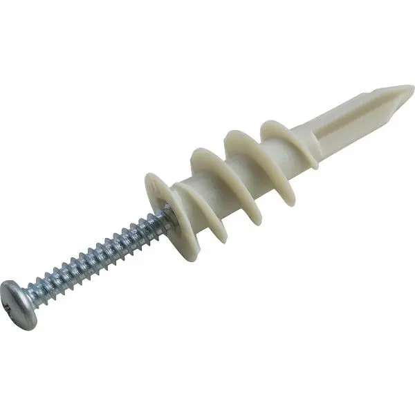HILLMAN User-Friendly #8 Nylon Wallboard Self-Drilling Anchor Lag Screws, 10 pieces, 41409
