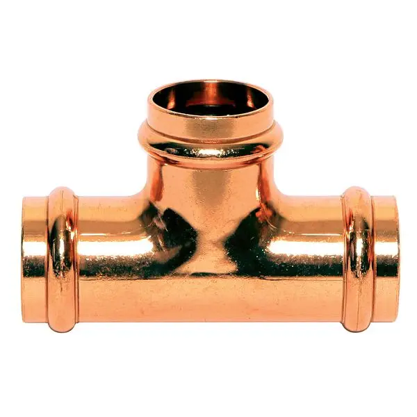 Jones Adjustable Stephens 1-1/2" x 1-1/4" x 1-1/4" Copper Press Tee, C77106 Jones Stephens