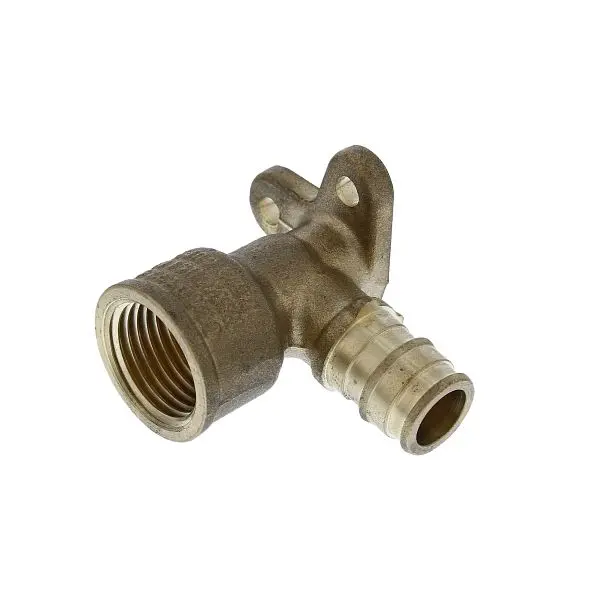 Jones Biodegradable Stephens 1/2" F1960 x FIP Brass PEX 90° Drop Ear 45 Degree Elbow, F76833B Jones Stephens