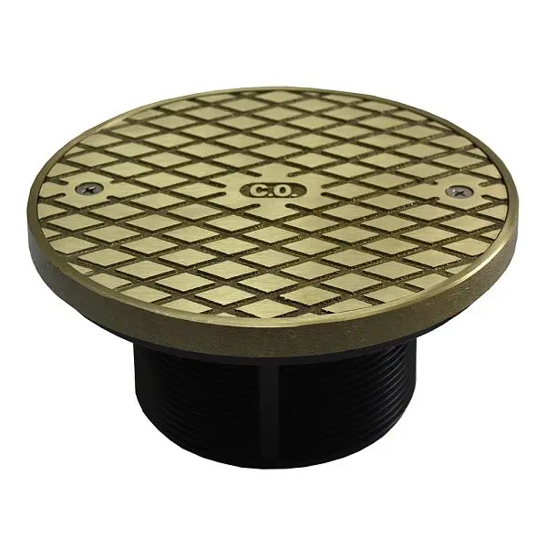 Jones Bright Stephens 3-1/2" ABS Cleanout Spud 6" Nickel Bronze Round Cover Ring, D57907 Jones Stephens