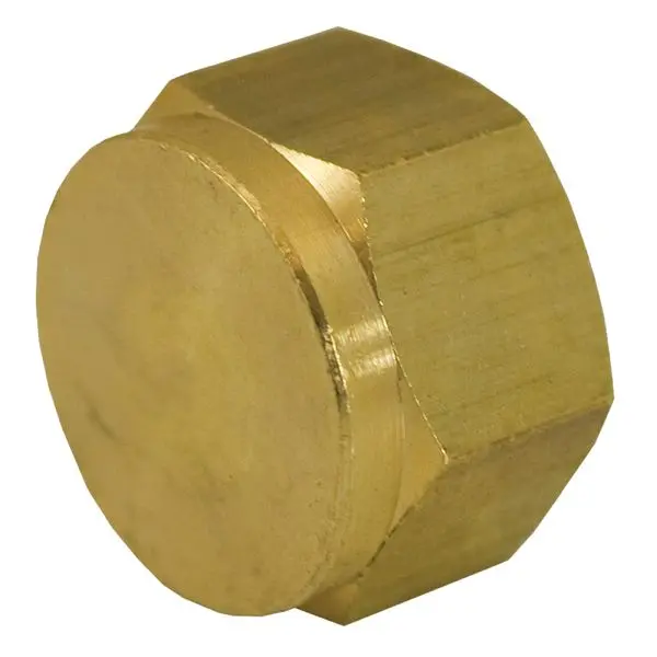 Jones Bright Stephens 3/8" Yellow Brass Cap, P10086 Jones Stephens