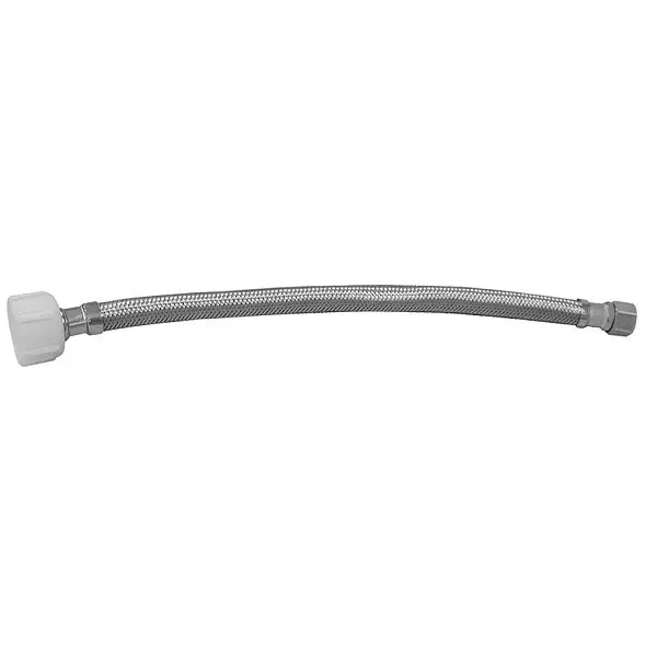 Jones Certified-Safe Stephens 3/8" x 7/8" OD x BC Flexible Stainless Steel Ballcock Connector 20" Length, S...