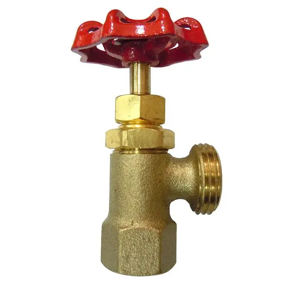 Jones Chemical-Resistant Stephens 1/2" FIP x 3/4" MHT Brass Broiler Drain Valve, B67322 Jones Stephens