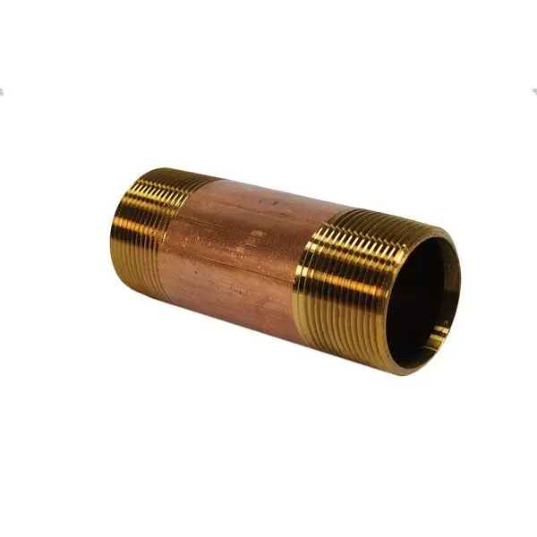 Jones Corrosion-Resistant Stephens 1-1/2" x 5" Red Brass Pipe Hex Nipple, Lead Free, N28008 Jones Stephens