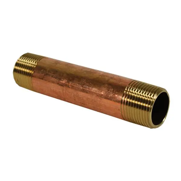Jones Corrosion-Resistant Stephens 3/4" x 2-1/2" Red Brass Pipe Nipple, Lead Free, N24003 Jones Stephens
