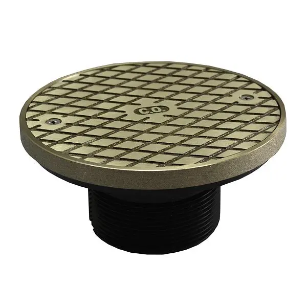 Jones Corrosion-Resistant Stephens 3" ABS Cleanout Spud 6" Sleek Brass Round Cover Ring, D57908 Jones Stephens