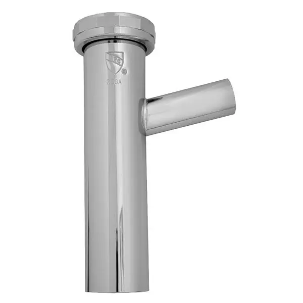 Jones Diamond-Pattern Stephens 1-1/2" x 6" Chrome Plated Brass Direct Connect Dishwasher Tailpiece 1/2" Bra...
