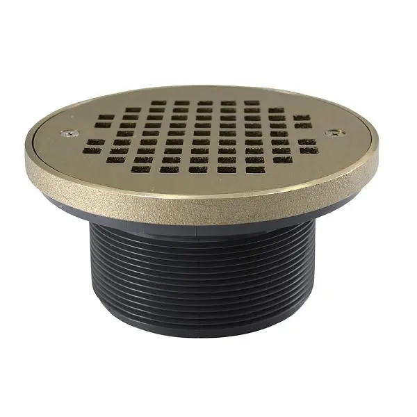 Jones Diamond-Pattern Stephens 4" IPS PVC Spud 6" Nickel-Plated Bronze Strainer Ring, D56409 Jones Stephens