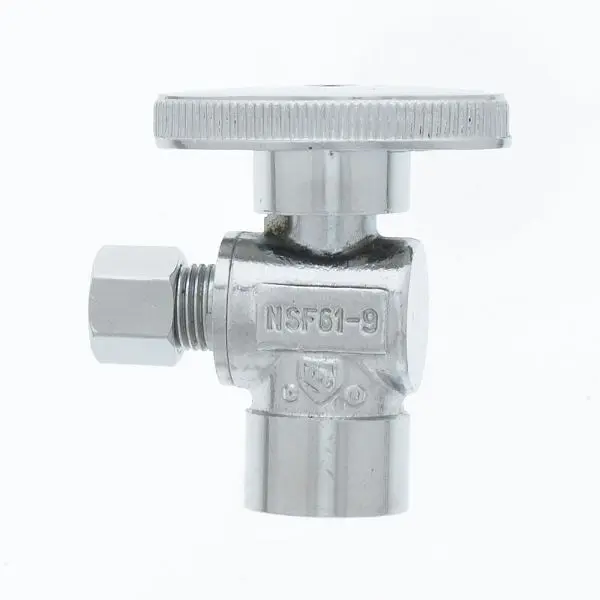 Jones Distinctive Stephens 1/2" SWT x 1/4" OD Chrome Plated Quarter Turn Provide Stop, Angle, S10418 Jones Stephens
