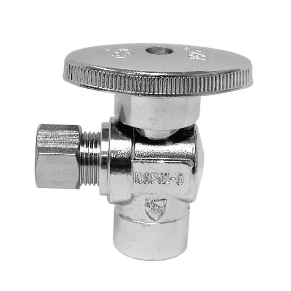 Jones Environmentally-Safe Stephens 1/2" SWT x 3/8" OD Chrome Plated Quarter Turn Provide Stop, Angle, S10331 Jo...