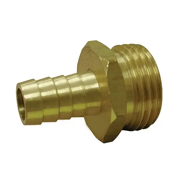 Jones Extra-Strong Stephens 1/2" x 3/4" Red Brass Garden Hose Fitting, Hose Barb To Male Hose, G20041 Jones Step...