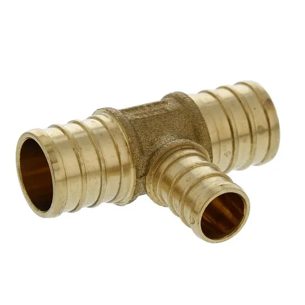 Jones Extra-Strong Stephens 3/4" x 3/4" x 1/2" F1807 Brass PEX Reducing Equal Tee, C76020LF Jones Stephens