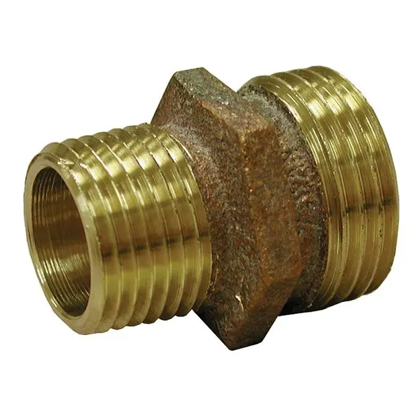 Jones Flexible Stephens 3/4" x 3/4" (1/2" FIP Bottoming Tap) Brass Garden Hose Fitting, Male Hose To Male P...