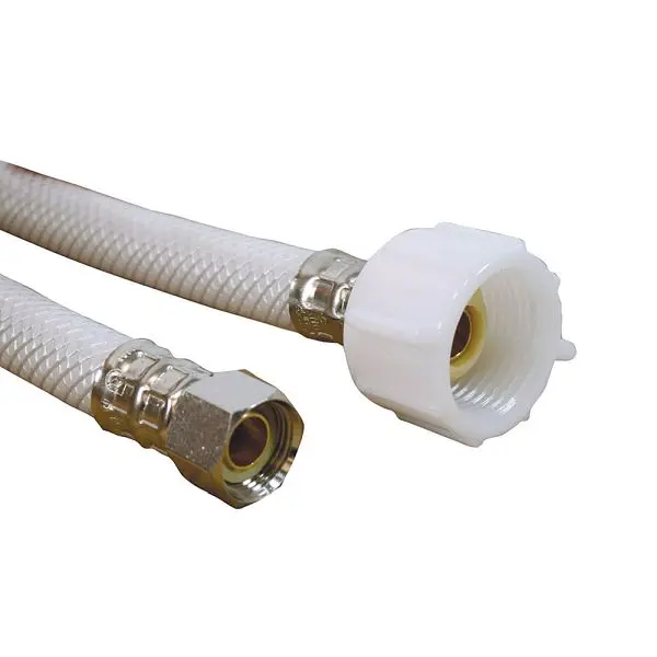 Jones Stephens 3/8" x 7/8" OD x BC Braided Nylon Toilet Connector 20" Length, S04417