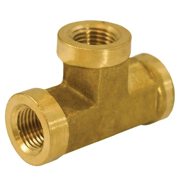 Jones Stephens 3/8" Yellow Brass Tee, P10016
