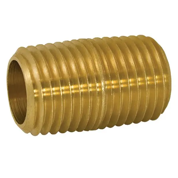 Jones Stephens 3/8" Yellow Red Brass Close Nipple, P11206