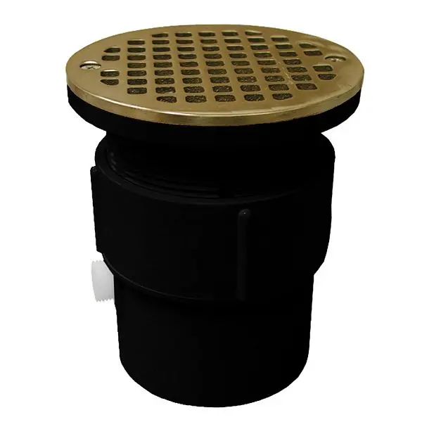Jones Stephens 3" x 4" ABS Pipe Fit Drain Base 3-1/2" Plastic Spud and 5" Nickel Bronze Strainer, D53438