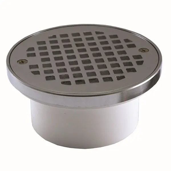 Jones Stephens 3" x 4" General Purpose PVC Drain 5" Chrome Plated Round Strainer Ring, D54107