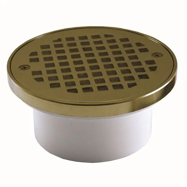 Jones Stephens 3" x 4" General Purpose PVC Drain 5" Sleek Bronze Round Strainer Ring, D54112