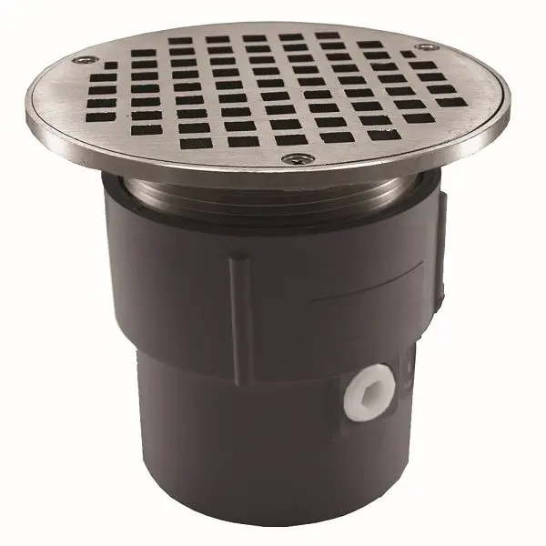 Jones Stephens 3" x 4" PVC Pipe Fit Drain Base 3-1/2" Metal Spud and 6" Chrome Plated Strainer, D53028