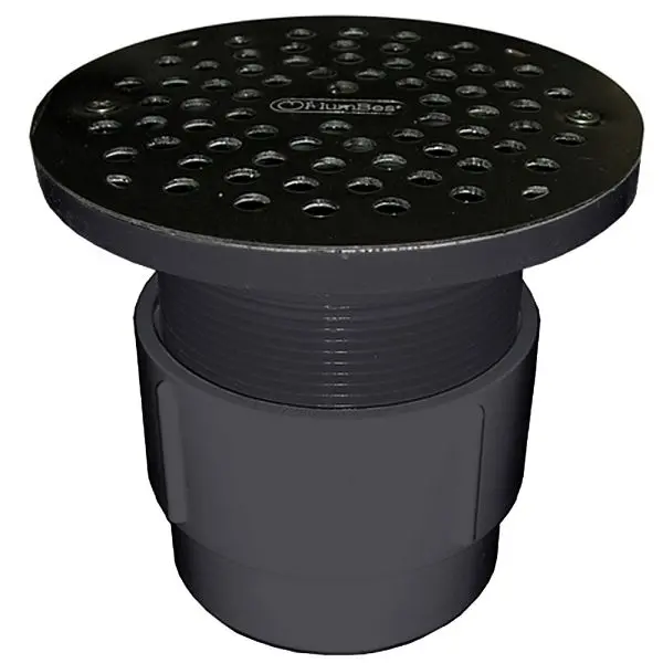 Jones Stephens 3" x 4" PVC Pipe Fit Drain Base 3-1/2" Plastic Spud and 6" Sleek Copper Metal Alloy Str...