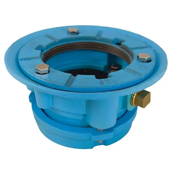 Jones Stephens 3" Code Blue No Caulk (Mechanical Joint) Drain Body 7" Pan and 3-1/2" Spud Size - 2-1/2&quot...