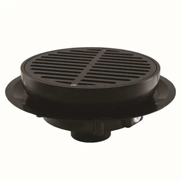 Jones Stephens 3" Heavy Duty Traffic ABS Floor Drain Full Plastic Grate and Ring and Plastic Debris Bucket, D50380