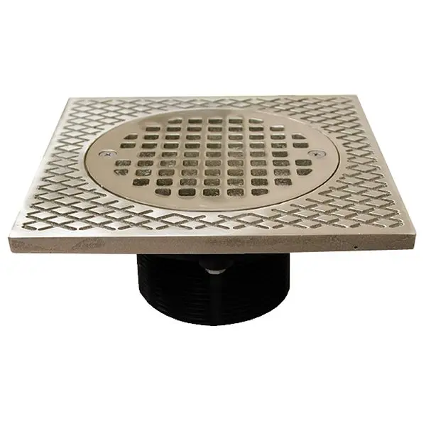 Jones Stephens 3" IPS ABS Spud 7" Square Top and 5" Black Nickel Bronze Strainer, D57501