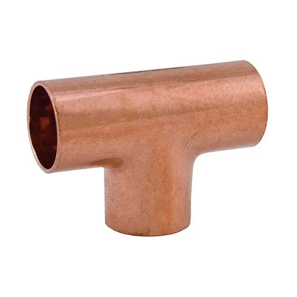 Jones Stephens 4" x 3" x 3" Wrot/ACR Solder Joint Copper Metal Tee, C75301