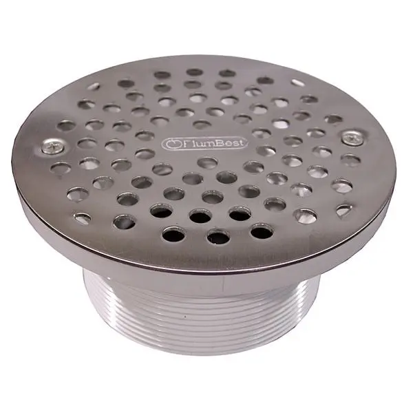 Jones Stephens 4" PVC IPS Plastic Spud 6" 316 Stainless Round Strainer, D56107